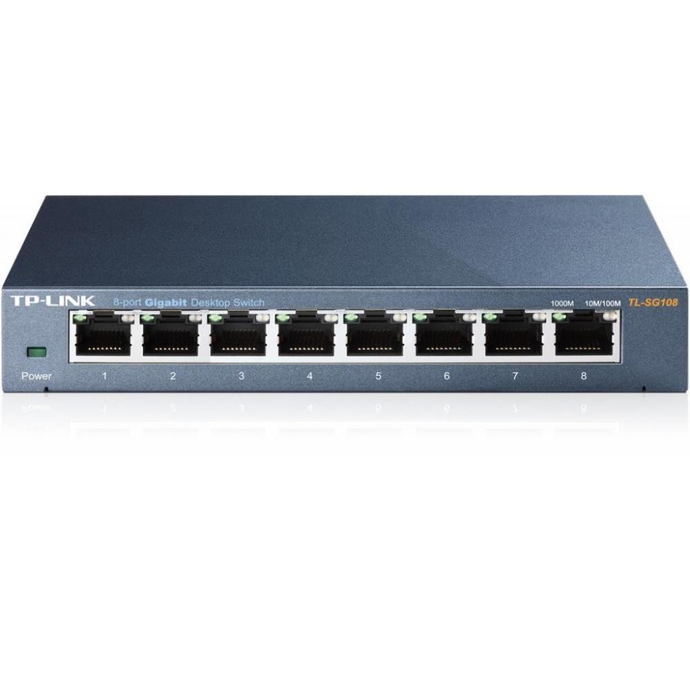 купить Коммутатор, TP-Link, TL-SG108, Настольный, 8 портов 10/100/1000М, Корпус металл в Алматы