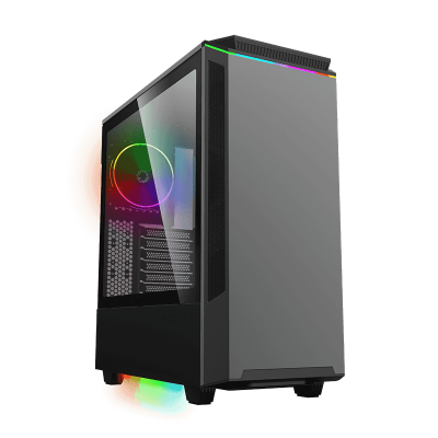 купить Корпус ПК без БП GameMax Paladin T801 <1x120mm RAINBOW-N ,ARGB Controller , Midi-Tower, window, tempered glass, RGB> в Алматы