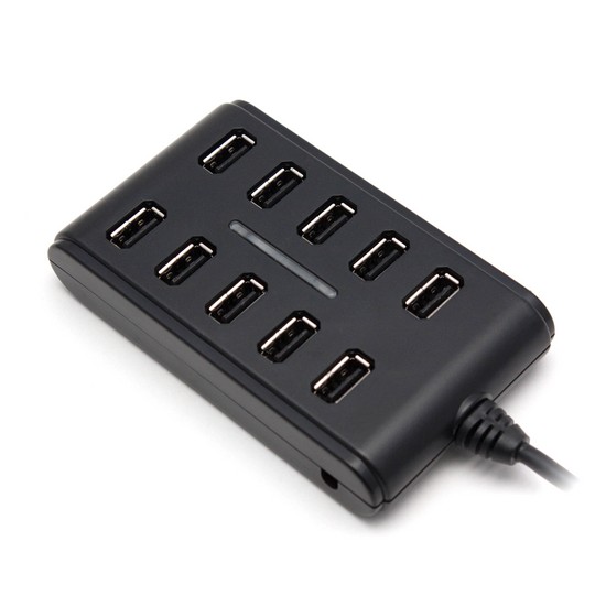 купить Расширитель USB, Deluxe, DUH10001BK, 10 Портов, USB 2.0 Hi-Speed, Виде сетевого фильтра, С кнопкой вкл./выкл., Без блок питания , Чёрный в Алматы