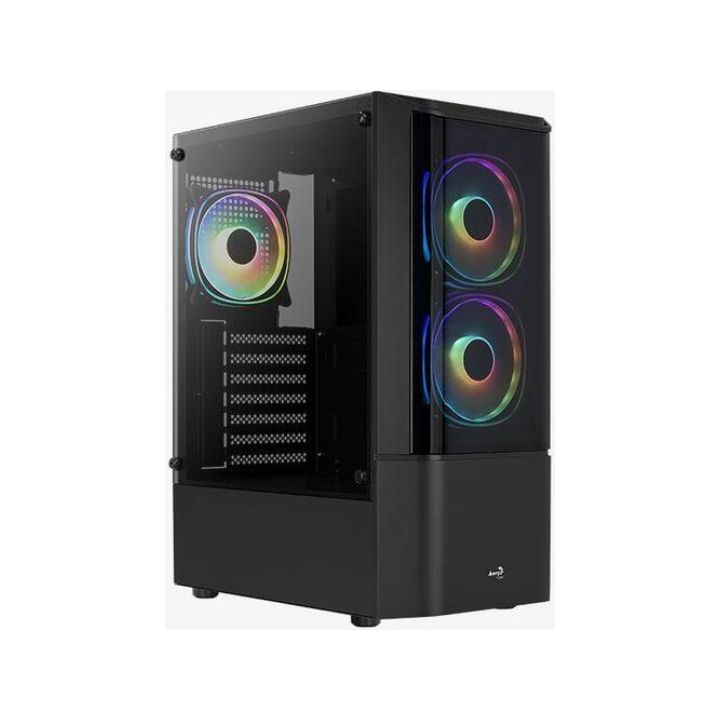 купить Корпус CASE Aerocool Quantum Mesh 2*3,5 4*2,5 7слотов VGA297мм CPU158мм Сталь 0,5мм, ATX 3xRGB Fan (Quantum Mesh-G-BK-v3) в Алматы