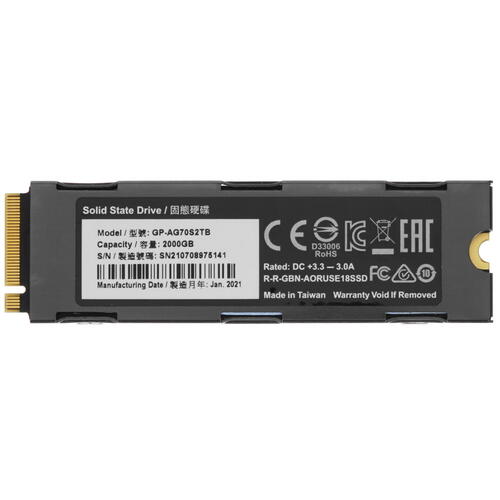 купить Твердотельный накопитель Gigabyte GP-AG70S2TB, 2000Gb, Read up to 7000Mb/Write up to 6850Mb PCIe GEN4 в Алматы