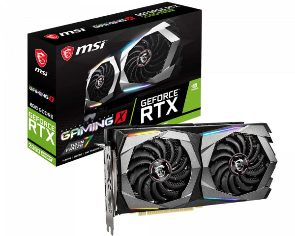 купить Видеокарта MSI GeForce RTX2060 SUPER, 8GB GDDR6 256-bit 1xHDMI 3xDP RTX 2060 SUPER GAMING X в Алматы