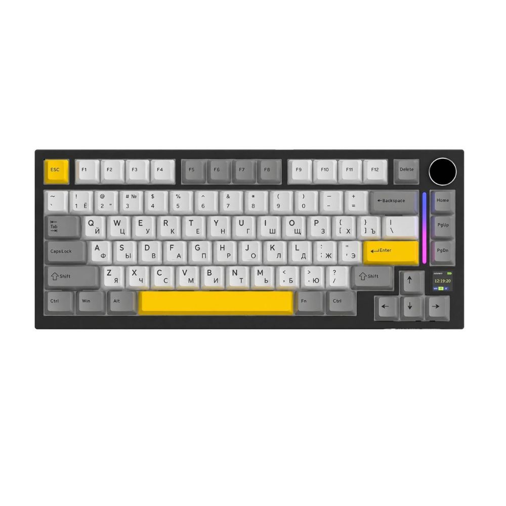 Купить KeyBoard USB, AttackShark X820 Ultra Black Warrior, switch, 80 keys+1knob+LCD0.85", 2,4/BT/cable в Алматы
