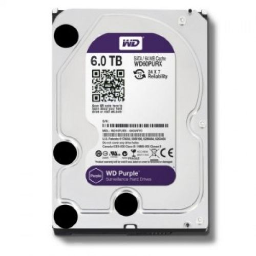 Жёсткий диск HDD 6TB Western Digital 6GB/S 64MB PURPLE WD60PURZ WDC ...