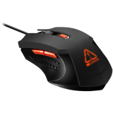 купить CANYON Star Raider GM-1 Optical Gaming Mouse with 6 programmable buttons, Pixart optical sensor, 4 levels of DPI and up to 3200, 3 million times key life, 1.65m PVC USB cable,rubber coating surface and colorful RGB lights, size:125*75*38mm, 115g в Алматы