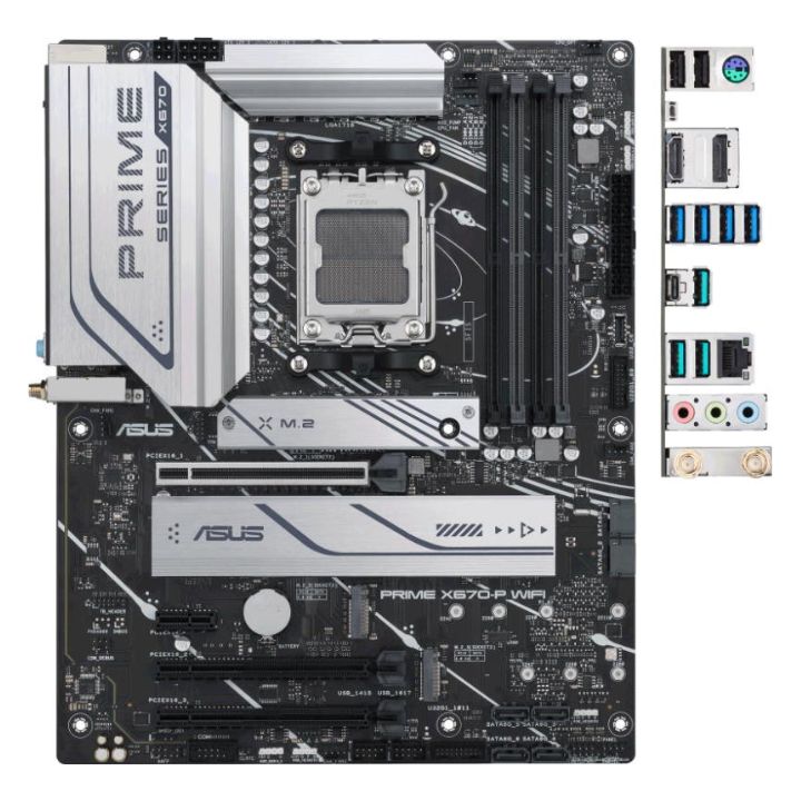 купить Материнская плата ASUS PRIME X670-P WIFI AM5 4xDDR5 6xSATA3 3xM.2 HDMI DP ATX в Алматы