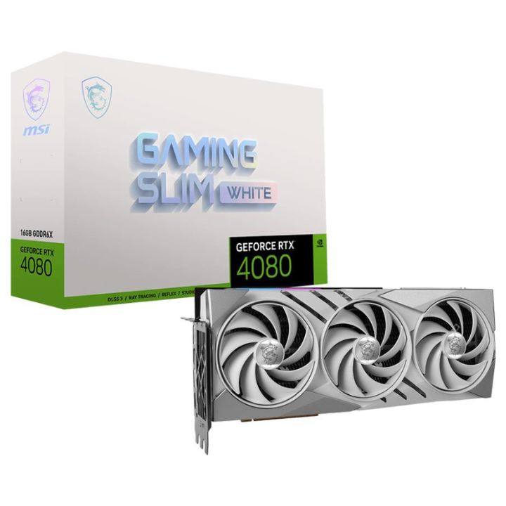 купить Видеокарта MSI GeForce RTX 4080 16GB GAMING SLIM WHITE в Алматы