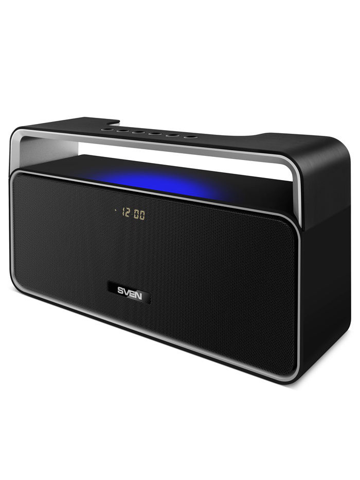 купить SVEN PS-185, черный, мощность 2x5 Вт (RMS), Bluetooth, USB, LED-дисплей, часы, будильник /  в Алматы
