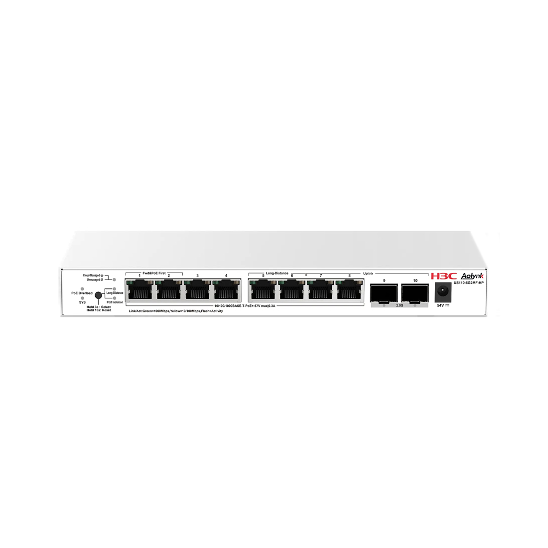 Купить Коммутатор H3C Aolynk US110-8G2MF-HP в Алматы