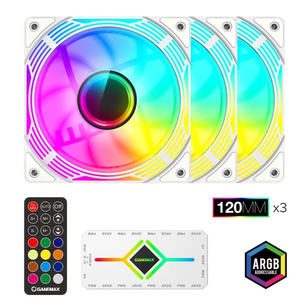 купить Вентилятор для корпуса GameMax KF300 WH в Алматы