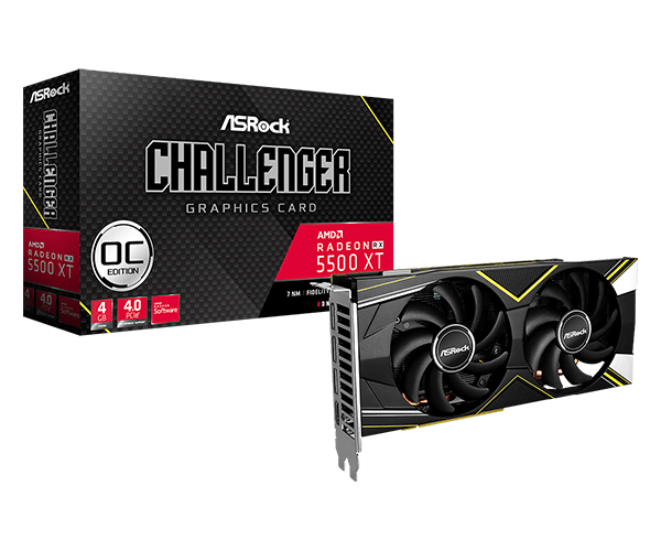 купить Видеокарта AsRock RADEON RX 5500XT Challenger D 4G OC, 4GB 128-bit GDDR6, 3xDisplayPort, 1xHDMI, PCI Express 4.0, RX5500XT CLD 4GO в Алматы