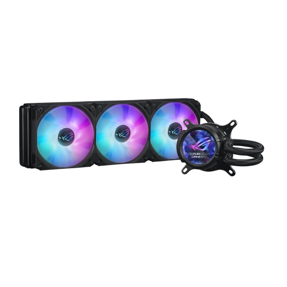 Купить СЖО Asus ROG Strix LC III 360 ARGB LCD,LGA115X/1200/1700/1851/AM4/AM5,350W,3x12cm,4 pin,Black в Алматы