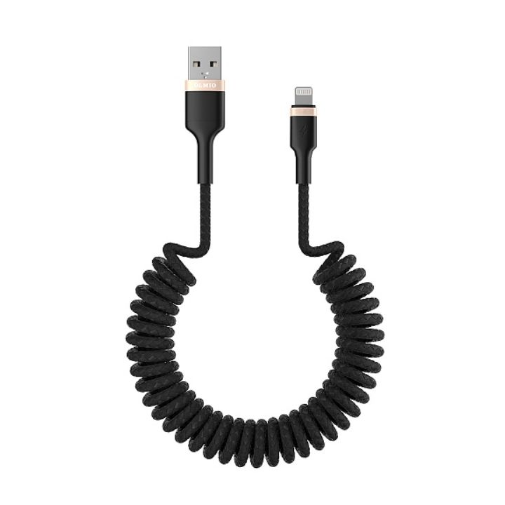 купить Кабель Olmio SPRING, USB 2.0 - lightning, 1.5м, 2.4A, черный в Алматы