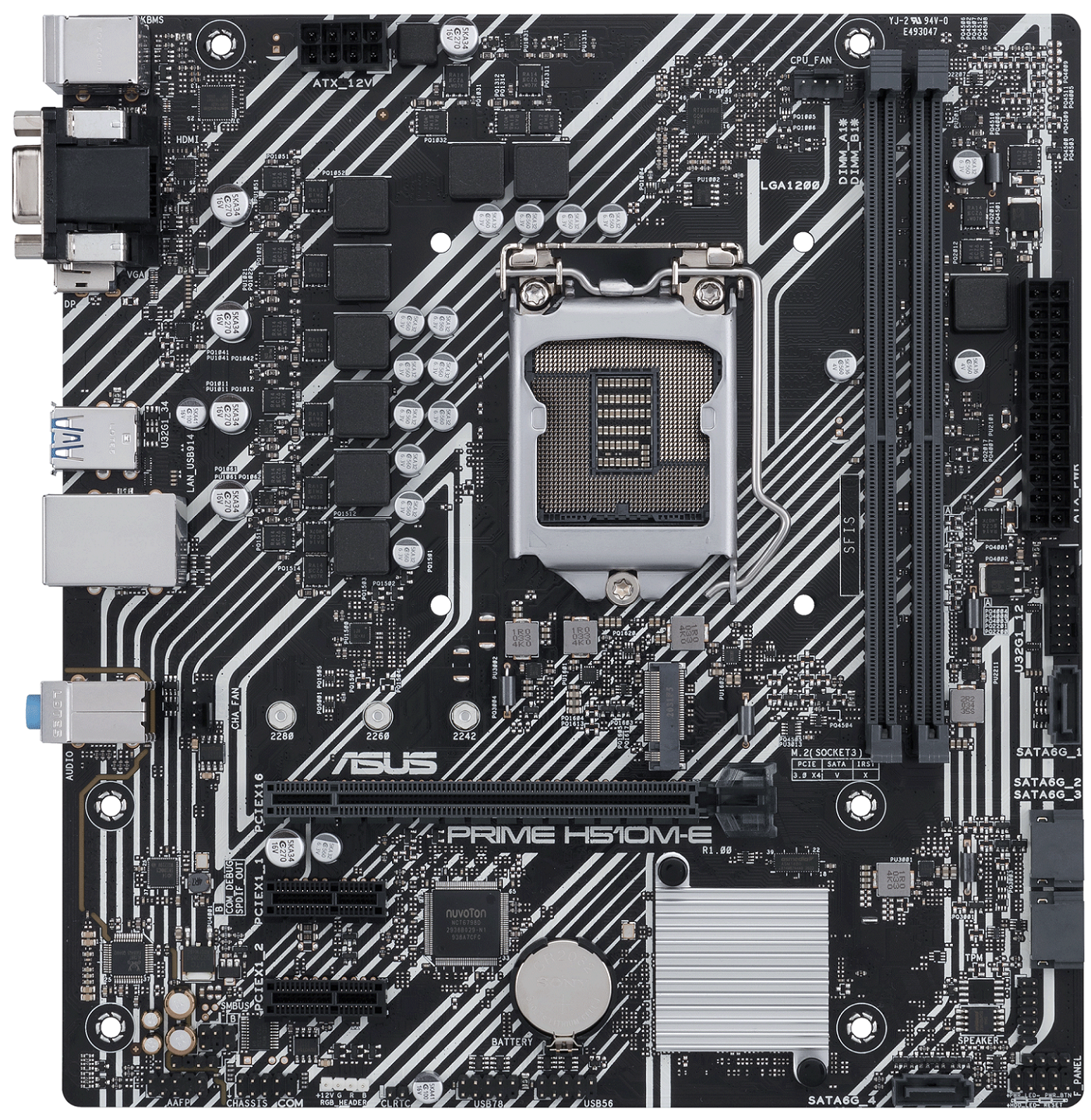 купить Сис. плата Asus PRIME H510M-E, H510, S1200, 2xDIMM DDR4, 1xPCI-E x16, 2xPCI-E x1, M.2, 4xSATA, DSub, DP, HDMI, mATX в Алматы
