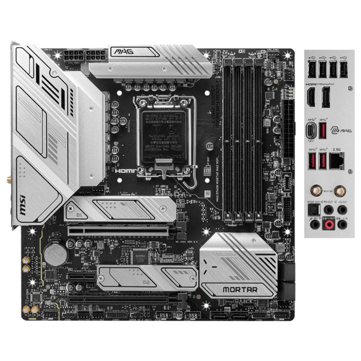 купить Материнская плата MSI MAG B760M MORTAR MAX WIFI LGA1700 4xDDR5 6xSATA3 RAID 2xM.2 HDMI DP mATX в Алматы