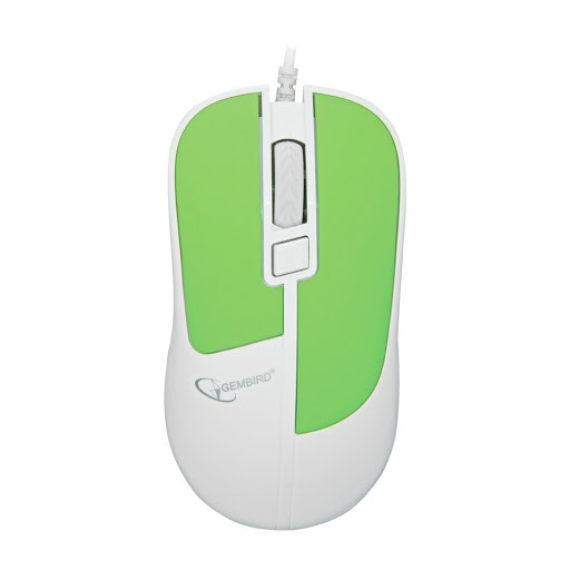купить Мышь Gembird MOP-410-GRN белый/зеленый оптическая (1600dpi) USB (4but) в Алматы