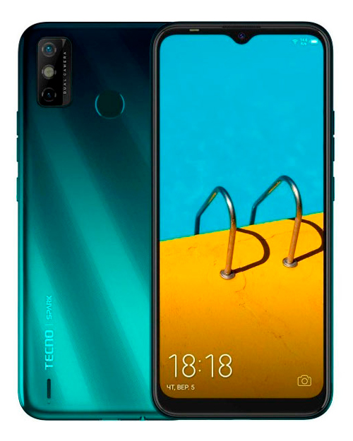 купить Смартфон Tecno Spark 6 GO 3/64（KE5j） Ice Jadeite (зеленый) в Алматы