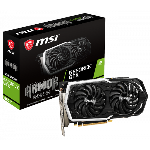 купить Видеокарта MSI GeForce GTX 1660 ARMOR 6G OC, 6Gb/192bit, GDDR5, 3xDP, HDMI BOX в Алматы
