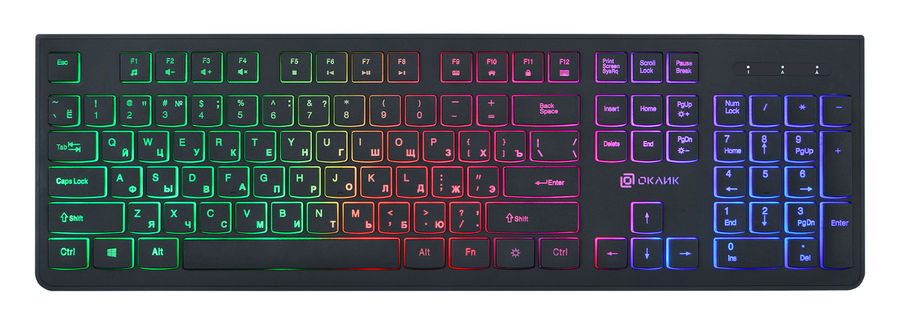 купить Клавиатура Oklick 440ML черный USB slim LED в Алматы