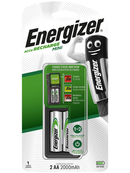 купить Зарядное устройство ENERGIZER Mini + 2 Аккум 2000 mAh предзаряженные в Алматы
