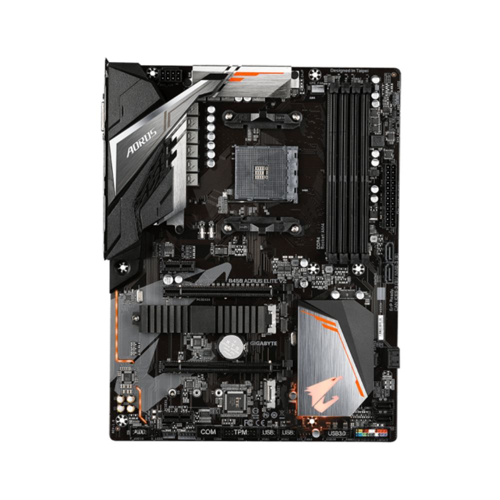 купить Материнская плата GIGABYTE B450 AORUS ELITE V2 AM4 B450 PCI-E DVI+HDMI GbLAN SATA RAID ATX 4DDR4 в Алматы