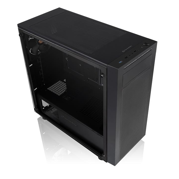 купить Компьютерный корпус, Thermaltake,  Versa J22 TG (CA-1L5-00M1WN-00), ATX/Micro ATX, USB1*3.0, USB2*2.0, HD-Audio, Кулер 12см, Без Б/П, Чёрный в Алматы