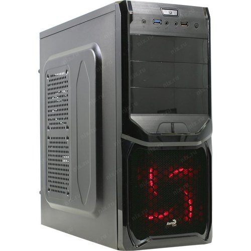 купить Компьютерный корпус, Aerocool, V3X Advance Black Edition, ATX/Micro ATX, USB 3.0/ 2.0, HD-Audio  Mic, Кулер 8см, Кулер 12см LED, Высота процессорного кулера до 150мм, Толщина 0,5мм, Без Б/П, Чёрный в Алматы