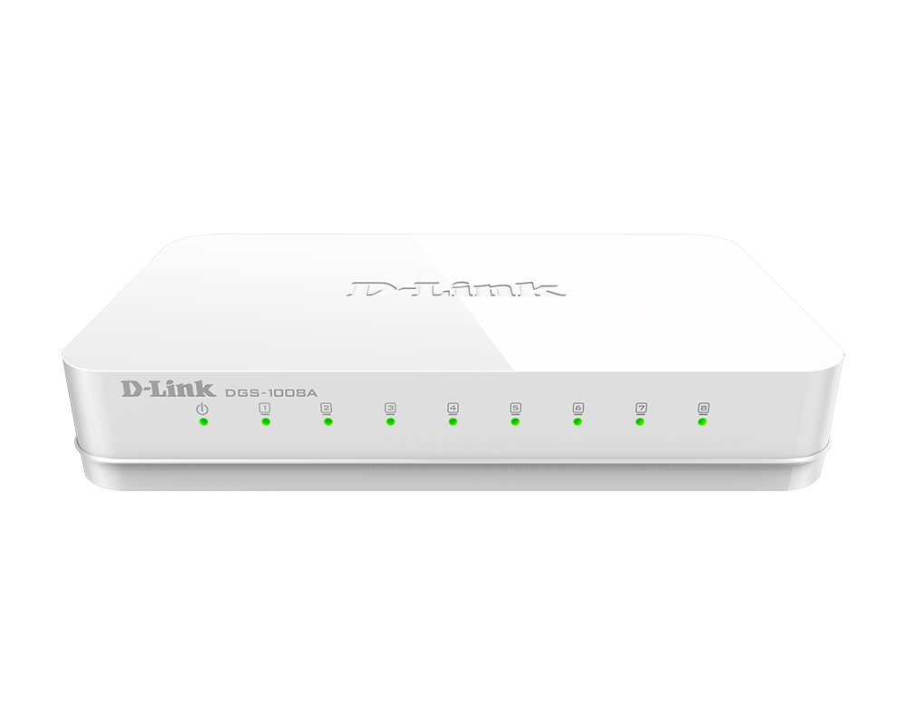 купить D-Link DGS-1008A/D1A Коммутатор 8-порт10/100/1000 неуправляемый пластиковый корпус /  в Алматы