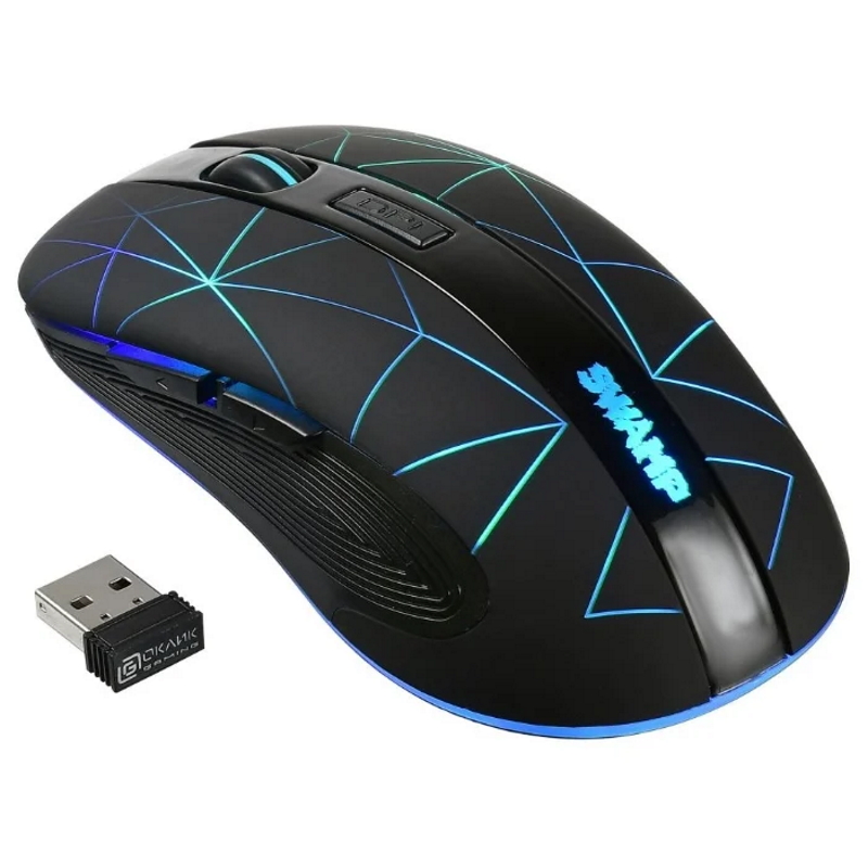 купить Мышь Oklick 975GW SWAMP черный оптическая (2400dpi) беспроводная USB (6but) в Алматы