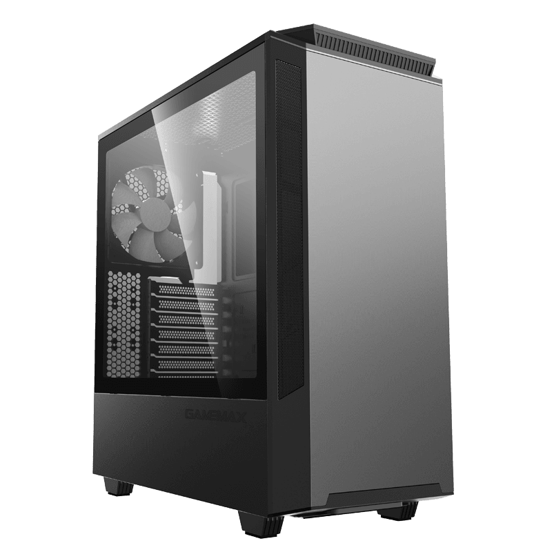 купить Корпус ПК без БП GameMax Paladin ECO T801E <1x120mm Black Fan,Midi-Tower, window, tempered glass, RGB> в Алматы