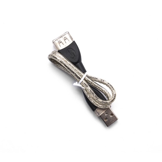 купить Удлинитель, UMF40, USB AM-AF, 0,4 метра, USB A-A, Чёрный-Хром, Без упаковки в Алматы