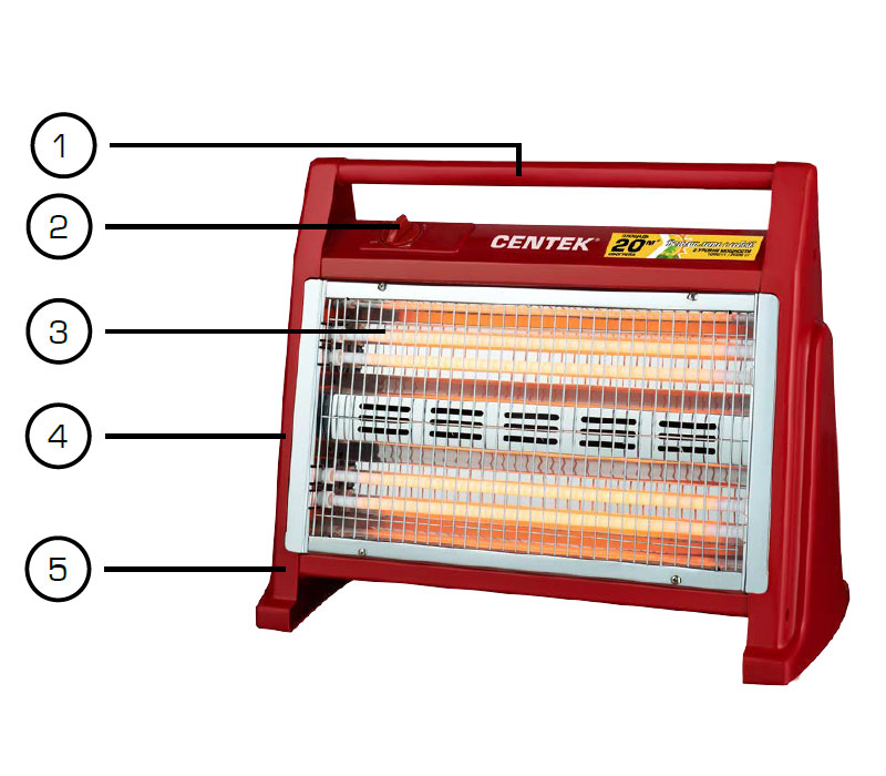 купить CT-6141/ Кварцевый обогреватель Centek в Алматы