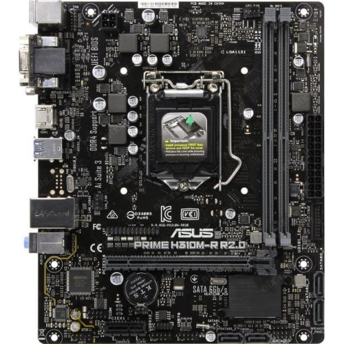 купить Материнская плата ASUS PRIME H310M-R R2.0 LGA1151, 2xDDR4 2666/2400/2133 MHz, 4xSATA3, 1xDVI-D 1xD-Sub 1xHDMI, 2xUSB 3.1 Gen 1 (blue) Type-A up to 5Gbps 2xUSB 2.0  mATX                                                                                   в Алматы