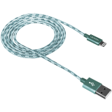 купить CANYON CFI-3 Lightning USB Cable for Apple, braided, metallic shell, cable length 1m, Green, 14.9*6.8*1000mm, 0.02kg в Алматы
