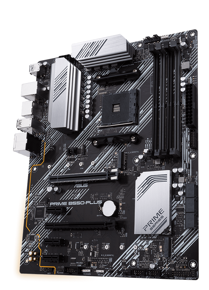 купить Сист. плата ASUS TUF GAMING B550-PLUS, B550, AM4, 4xDIMM DDR4, 2xPCI-E x16, 2xM.2, 6xSATA, DP, HDMI, ATX  в Алматы