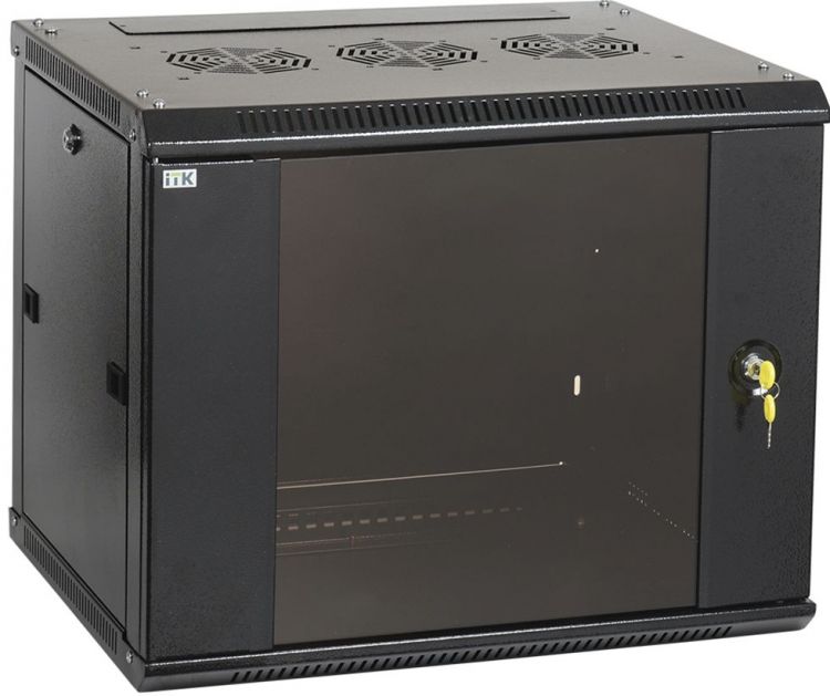 купить ITK LWR5-12U64-GF ITK Шкаф LINEA W 12U 600x450 мм дверь стекло, RAL9005  в Алматы