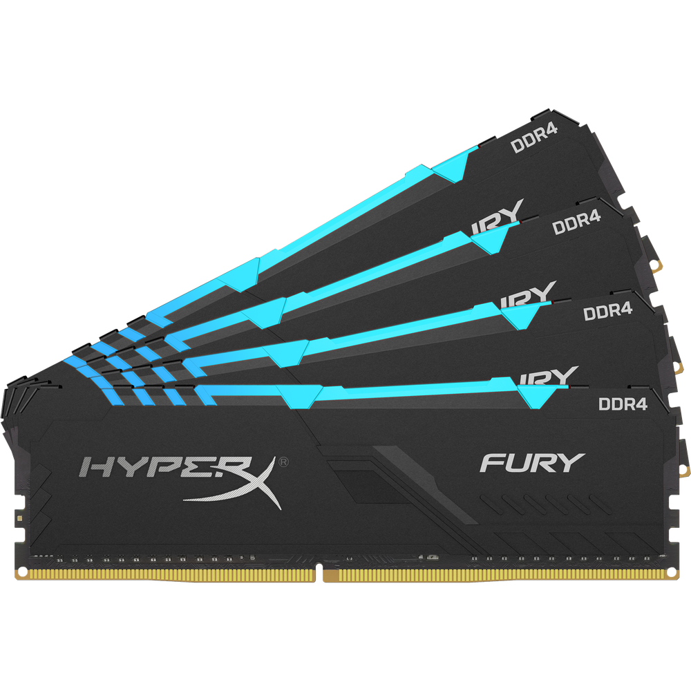 купить Модуль памяти Kingston HyperX Fury RGB HX432C16FB3AK4/64  DDR4 DIMM 64Gb (4х16Gb) 3200 MHz CL16 в Алматы