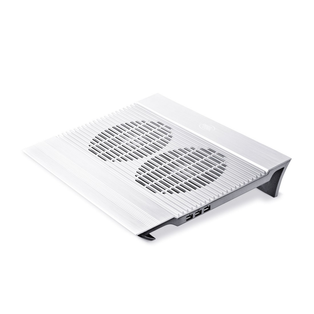 купить Охлаждающая подставка для ноутбука, Deepcool, N8 Silver DP-N24N-N8SR, 17*, Вентилятор 2*14см,  1000&plusmn;10%RPM, 4*USB 2.0, 25,1дБл, Габариты 380х278х55мм, Серебристый в Алматы