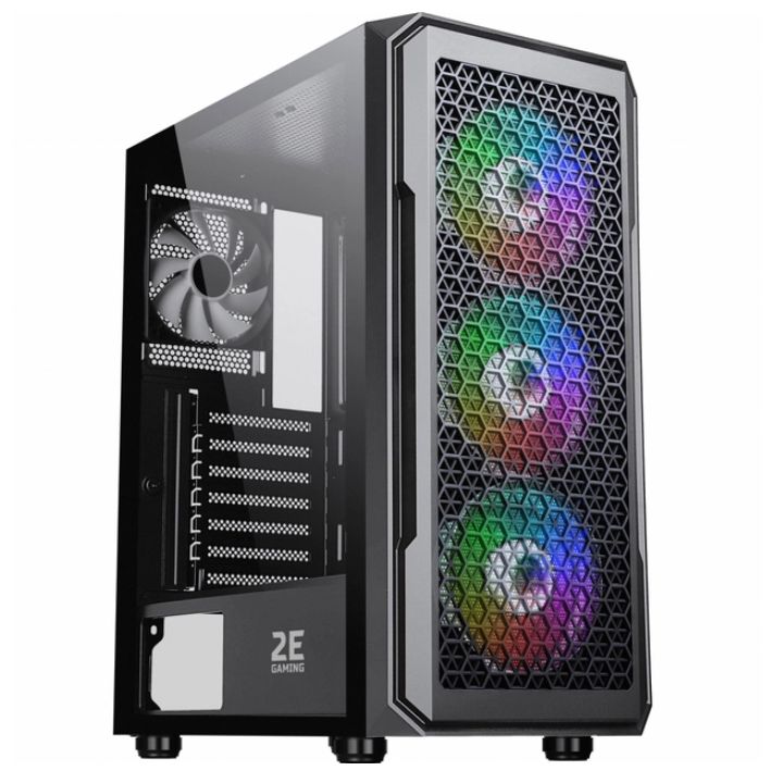 купить  Компьютерный корпус  2E GAMING HEXAGON G338, без БП, 2xUSB 3.0, 1xUSB Type-C, 1x120mm Black fan в Алматы