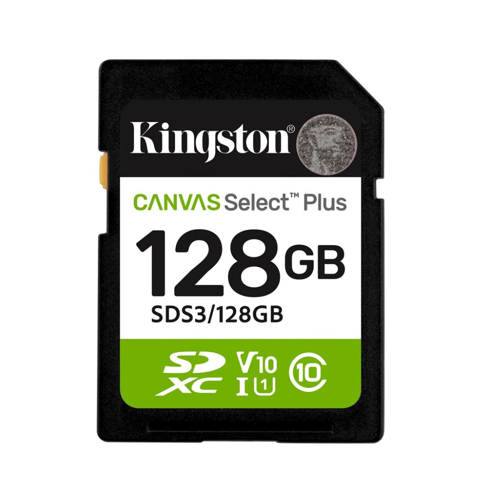 Купить Карта памяти SD, Kingston Canvas Select Plus 128Gb, SDS3/128GB, UHS-I, U1, V10, 150 МБ/с в Алматы