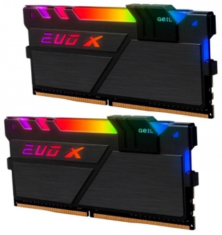 купить Оперативная память  8GB Kit (2x4GB) GEIL DDR4 PC4-21330 2666MHz EVO X II Black с RGB подсветкой 19-19-19-43 GEXSB48GB2666C19DC Retail Pack в Алматы