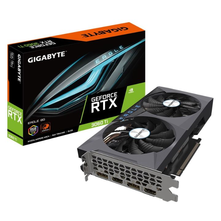 купить Видеокарта 8Gb PCI-E GDDR6 GIGABYTE GV-N306TEAGLE-8GD  2хHDMI+2xDP GeForce RTX3060 в Алматы