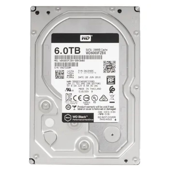 купить Жесткий диск HDD 6Tb SATA 6Gb/s Western Digital Black WD6003FZBX, 7200rpm, 256Mb в Алматы