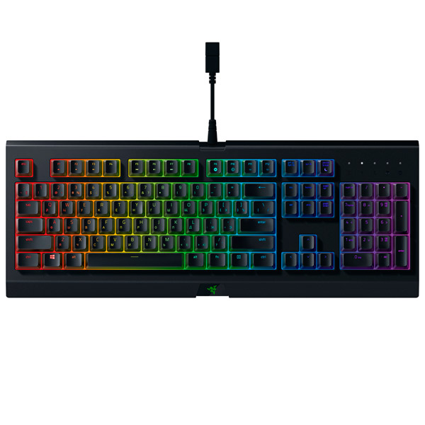 купить Клавиатура, Razer, Cynosa Chroma,  RZ03-02260800-R3R1, Игровая, Мембранная, USB, Подсветка Chroma 16,8 млн. цветов, Размер: 154*463*31 мм., Длина кабеля 2,1 метра, Анг/Рус, Влагозащищённая, Чёрный в Алматы