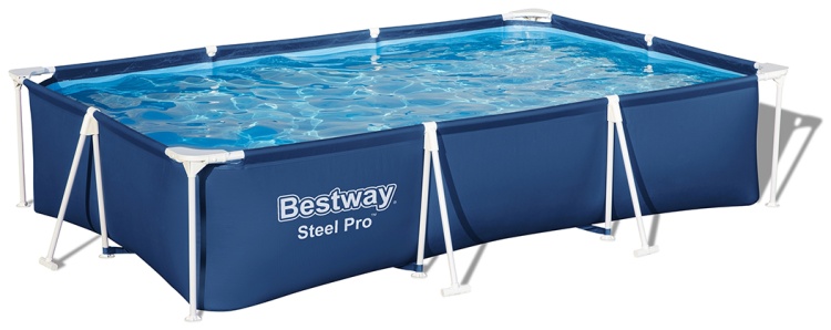 купить Каркасный бассейн Steel Pro 300 х 201 х 66 см, BESTWAY, 56404, Винил, 3300 л., Стальной каркас, Синий, Цветная коробка в Алматы