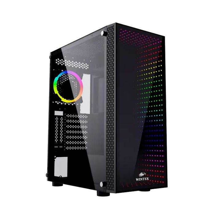 купить Корпус Wintek Cosmos PA03-G TG, ATX/Micro ATX, USB 2*3.0/1*2.0, HD-Audio Mic, 0,5 mm,1*12cm ARGB fan в Алматы