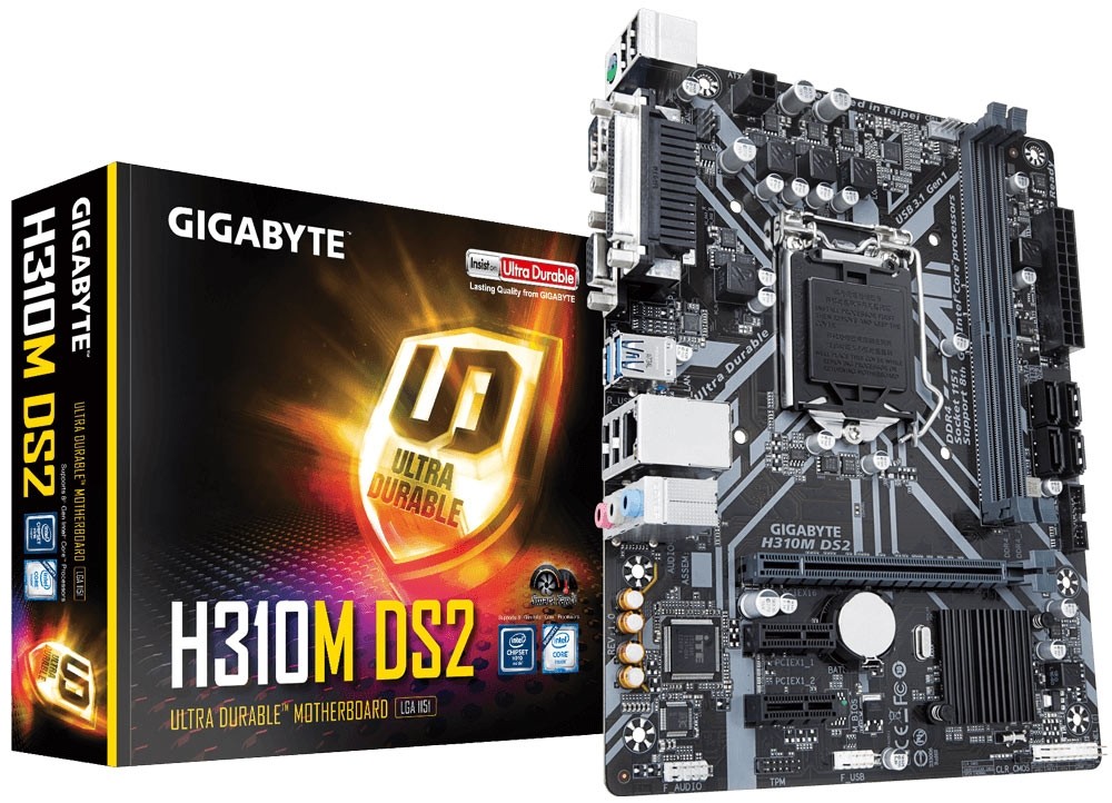 купить Материнская плата GIGABYTE H310M DS2 2.0 LGA1151  H310 PCI-E Dsub GbLAN SATA MicroATX 2DDR4 в Алматы