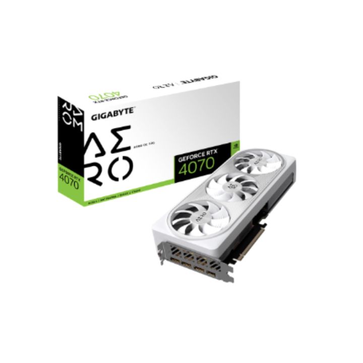 купить Видеокарта 12Gb PCI-E GDDR6 GIGABYTE GV-N4070AERO-12GD, 1хHDMI+3xDP GeForce RTX4070 в Алматы