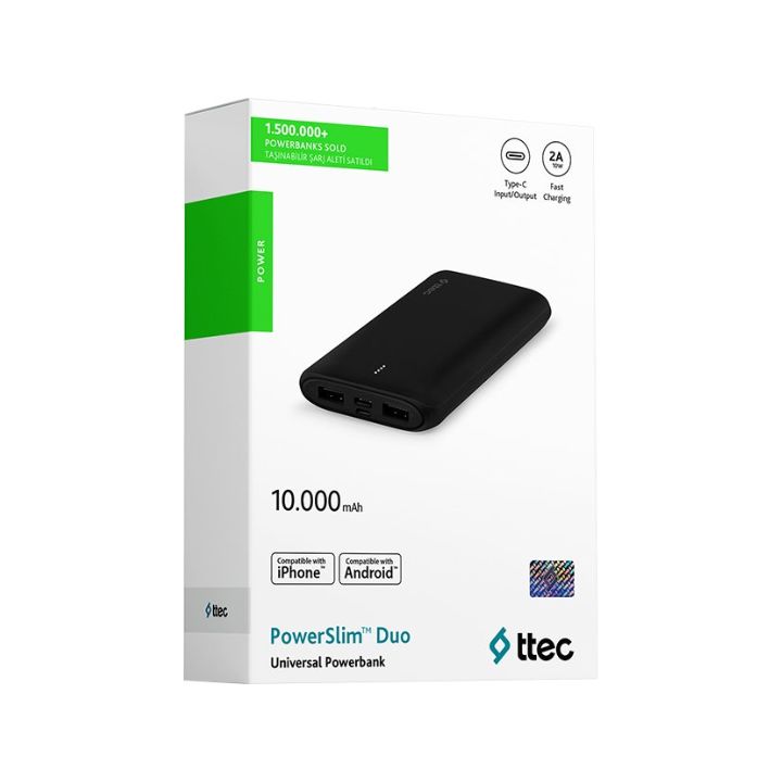купить ttec PowerSlim DUO 10000 mAh Powerbank в Алматы