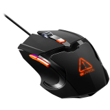купить CANYON Vigil GM-2 Optical Gaming Mouse with 6 programmable buttons, Pixart optical sensor, 4 levels of DPI and up to 3200, 3 million times key life, 1.65m PVC USB cable,rubber coating surface and colorful RGB lights, size:125*75*38mm, 140g в Алматы